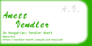 anett vendler business card
